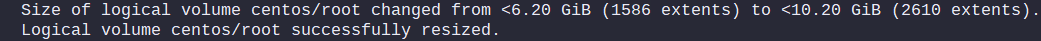 Output of: lvresize